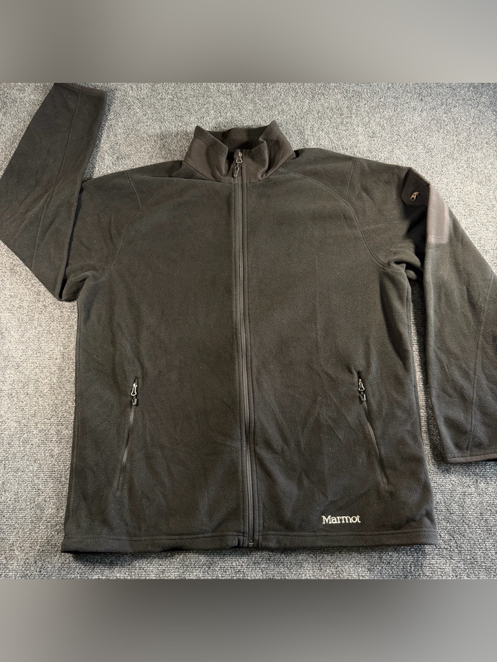 Marmot Jacket Mens Large Polartec Fleece Black Full Zip Lightweight XXL